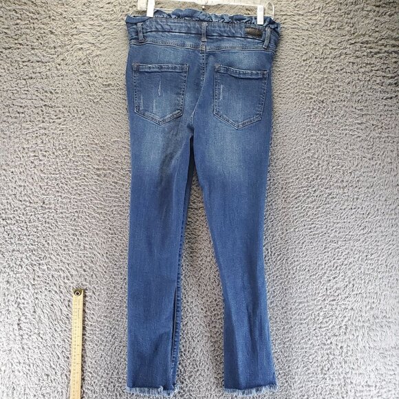 Black Label Jeans Womens Size 13 Blue Distressed Pull On Elastic Waistband - Picture 12 of 13